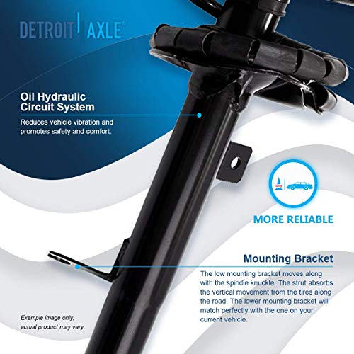 Detroit Axle - Front Struts for Ford Focus 2000 2001 2002 2003 2004 2005, Struts w/Coil Spring Assembly Quick Install Ready Shocks Replacement Suspension - size: 171504_171505/PAIR