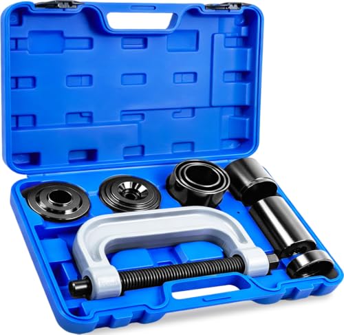 10PC Ball Joint Press Kit & Heavy Duty Ball Joint Removal Tool | C-Frame & Universal Adapters, U Joint Removal Kit for 2WD 4WD Cars Light Trucks Automotive Repair