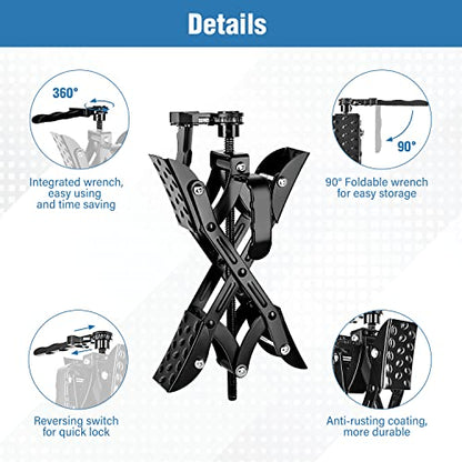 Yesker RV Wheel Chock with Built-in Wrench, Heavy Duty Wheel Chocks for Travel Trailers, X Chocks Wheel Stabilizer for Travel Trailers and Camper, Fits for Tire Spacing 3” to 10”