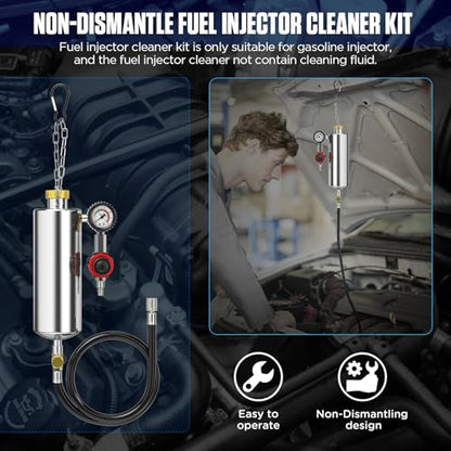 C100 Fuel Injector Cleaner Kit,Non-dismantle Fuel Injector Cleaner Machine,1000ML 150PSI Fuel Injection Systems Cleaning Tools with Various Adapters and Packing Box for Gasoline Injectors - size: C100