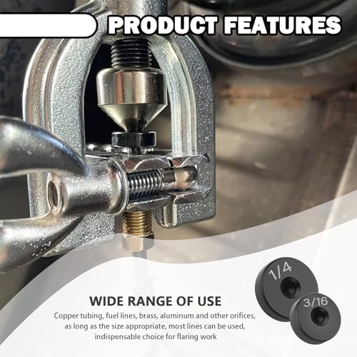Aokdom 6PCS Brake Line Flaring Tool Kit Adapter,Essential Double Flare Tool Adapter Size 3/16" & 1/4",Professional Brake Flare Tools Kit Adapters for Brakes Line,Copper Pipe,Fuel Lines