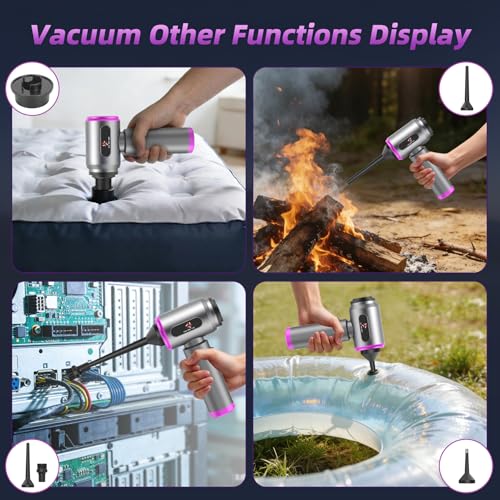 Car Vacuum 3 in 1 High Power Cordless Mini Vacuum Cleaner& Air Blower, 25000PA Suction 250000RPM Air Duster, 6000mAh Portable Handheld Small Vacuum Cleaner for Car Home Office