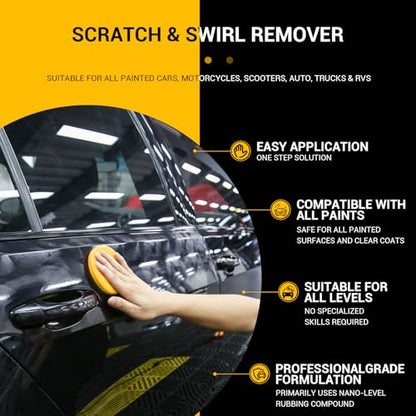 Car Scratch Remover for Vehicles, Scratch Repair Wax, Rubbing & Polishing Compound, Easily Removes Surface Scratches, Effectively Reduces Swirl Marks for Cars and Other Vehicles, 3.4oz/100ml