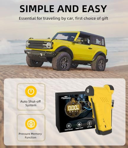 TopAutoGear 150PSI Tire Inflator Portable Air Compressor, 12V/20V Dual Power, USB Output, Ideal Air Pump for Car Tires, Off-Road, Truck, Motorcycle, Ball Sports
