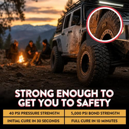 GlueTread External Patch Kit - for Tubeless Tires - No Need to Remove Tire - Kit Includes Enough Material to Patch 4 Tires - ATV Sidewall Repair Kit