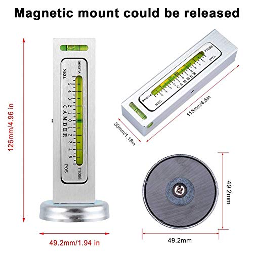 Adjustable Magnetic Gauge Tool Camber Alignment Tool Strut Wheel Alignment Tool for Truck Car RV Tire Repair(1pcs)