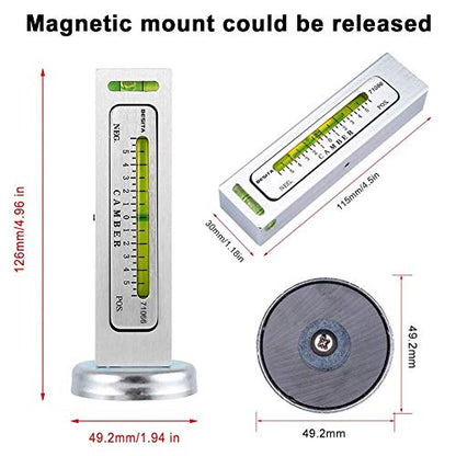 Adjustable Magnetic Gauge Tool Camber Alignment Tool Strut Wheel Alignment Tool for Truck Car RV Tire Repair(1pcs)