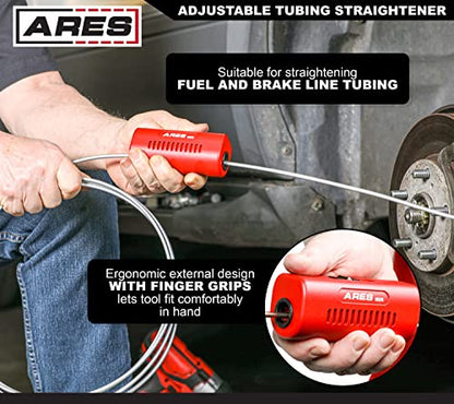 ARES 18076 – Adjustable Tubing Straightener – Straightens 3/16-Inch and 1/4-Inch Diameter Tubing – Use with Steel, Stainless, Copper, and More – Ergonomic Handheld Design - size: Adjustable Tubing Straightener