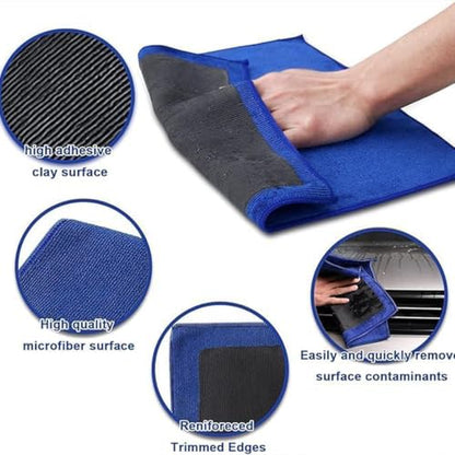 Clay Bar Towel, Car Magic Clay Towel, Clay Towel Auto Detailing, Fine Grade Microfiber Car Clay Bar Towel, Microfiber Magic Clay Cloth, Clay Bar Alternative for Car Detailing (Red*3) - color: Red*3