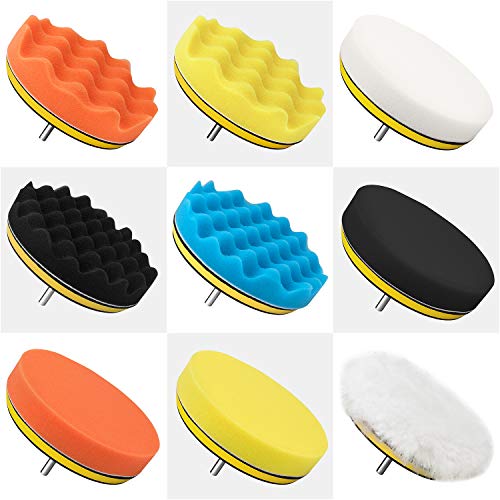 6 Inch Buffing and Polishing Pad Kit 11 PCS with Drill Adapter - size: 6Inch-11PCS
