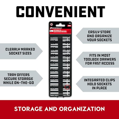 Powerbuilt 8 Piece 1/2 Inch Drive Metric 6 Point Deep Socket Set, Sizes 12mm-23mm, Z-Drive Grips, Chrome Vanadium Steel made - 640055 - size: Metric (Pack of 1), style: 1/2" Drive