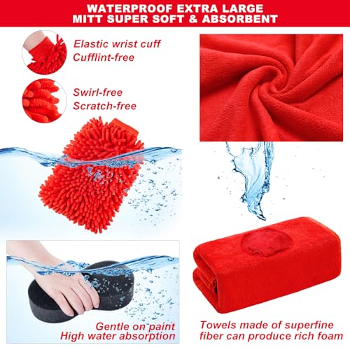 39Pcs Car Wash Cleaning Kit with Foam Gun Sprayer Detailing Brushes Collapsible Bucket Windshield Cleaning Tool Tire Brush Towels Complete Interior Exterior Detailing Set for Car - size: 39Pcs