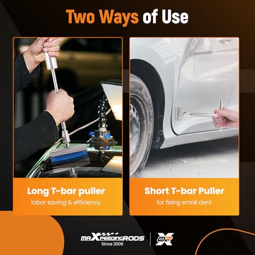 maXpeedingrods Car Dent Puller Kit, Auto Body Dent Repair Kit for Dent Removal, Slide Hammer T-bar Dent Puller with 40 PCS Puller Tabs, for Car Refrigerator Metal Surface Dent Remover, 47 PCS - size: 47 PCS