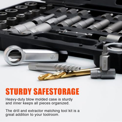 72Pcs Bolt Extractor Kit,Left Hand Drill Bit,Easy Out Screw Bolt Extractor | Heavy Duty,Durable&Resistant Damage,Solve Broken Screw Nuts,Multiple Size Options,for Men's Gift,Home Mechanical DIY - size: 72PCS