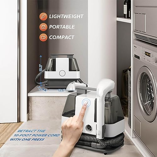 Upholstery Cleaner Machine, Portable Carpet Deep Cleaner Machine, Handheld Rug Spot Cleaner, Small Wet Extractor Vacuum, Hand Held Sofa Shampooer, Pet Stain Cleaning Machine