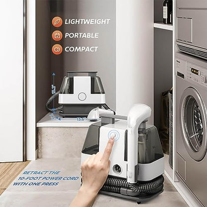 Upholstery Cleaner Machine, Portable Carpet Deep Cleaner Machine, Handheld Rug Spot Cleaner, Small Wet Extractor Vacuum, Hand Held Sofa Shampooer, Pet Stain Cleaning Machine