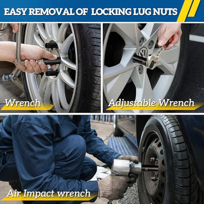 6 & 7 Spline Lug Nut Key Set for BMW/Audi/Toyota, 2 Piece | 6 & 7 Spline Socket Kit, Fits M12-M14 Lug Nuts, CR-MO