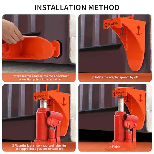 Shipping Container Jack Lug - 75000 LBS Capacity Leveling Attachment, Thick High-Carbon Steel, Easy-Grip Handle, for Sea Cans & Container Homes Booster Leveler