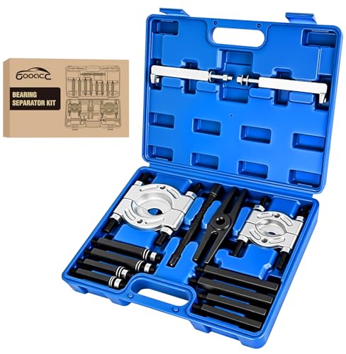 GOOACC 14pcs Bearing Puller Kit, 5 Ton Capacity Bearing Separator with 2" and 3" Jaws, Wheel Bearing Removal and Hub Axle Puller Set, Heavy Duty Gear Splitter Tool Kit, Pinion Pullers with Case, Blue - color: 14pc Bearing Puller Blue