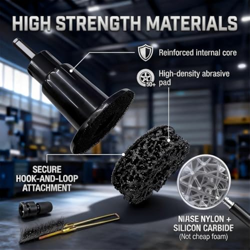 Wheel Hub & Stud Cleaning Tool Kit，Rust Removal Disc for Cars & Light Trucks，Fits 1/2" Impact Wrench & Drill，Rapidly Cleans Rotors, Hubs & Wheel Studs for Brake Jobs