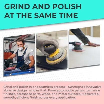 Koda Sunmight Film 6 Inch Sanding Discs 1500 Grit & 3000 Grit Foam Sander Pad- Wet/Dry Orbital Hook and Loop Sanding Discs - Aluminum Oxide - Automotive Polish Finish Soft Foam Pad - 3 Film 2 Foam Set