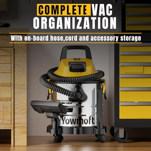 4 Gallon Cordless Shop Vac, Cordless Shop Vacuum Wet and Dry with 16 Kpa Strong Suction & Blower, Battery Powered Shop Vac for Car, Home and Garage (Tool Only)