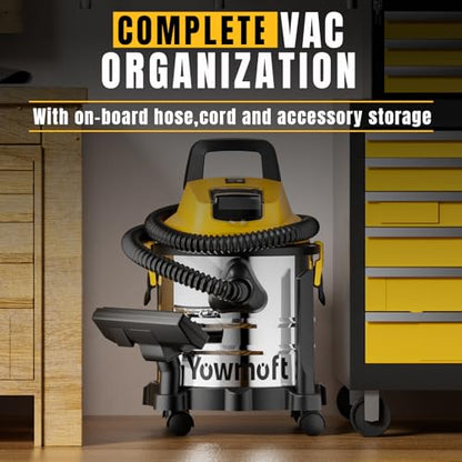 4 Gallon Cordless Shop Vac, Cordless Shop Vacuum Wet and Dry with 16 Kpa Strong Suction & Blower, Battery Powered Shop Vac for Car, Home and Garage (Tool Only)