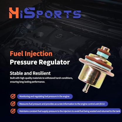 HiSport Fuel Injection Pressure Regulator -Kit with Clip, 3.5BAR, Replaces PR287 88894360 89017382 - size: HSFPR287