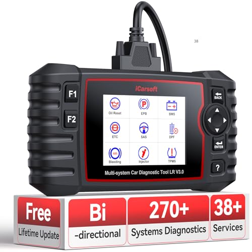 iCarsoft LR V3.0 2026 Ver Bidirectional OBD2 Scanner for Most Land Rover/Jaguar from 1996-2025 Full Systems Diagnostic Scan Tool 36 Services 118 Graphic Data Engine Transmission ABS Car Code Reader - style: All Systems for Land Rover