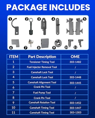 Camshaft Alignment Timing Tool Kit For Land Rover Jaguar Discovry 4 Rang Rover Sport V8 5.0L V6 3.0L Engine Timing Tool Set with Fuel Pump / Injector Tool Replace 303-1482 303-1445 303-1448 303-1452 - size: Timing Kit