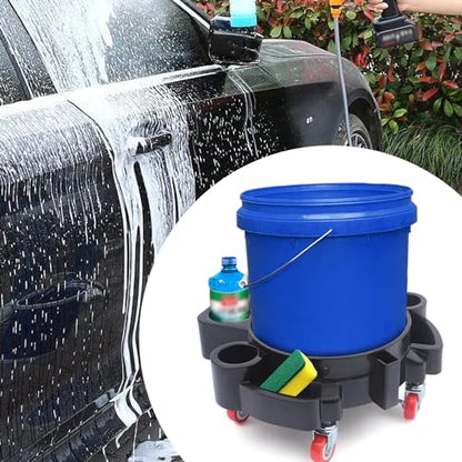 Bucket Dolly 360° Rotation Flexible Bucket Roller with 5 Universal Wheels, for Car Washing Car Beauty, Painting Assistance, Etc