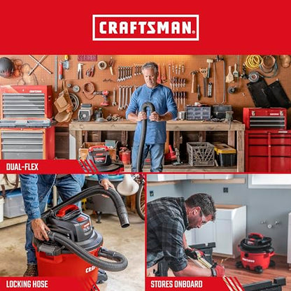 CRAFTSMAN CMXZVBE38763 2-1/2 in. x 7 ft. POS-I-LOCK Wet Dry Vacuum Hose | Industrial-Grade Shop Vacuum Hose Attachment Kit, Fits Most CRAFTSMAN Wet/Dry Vacuums with a 2-1/2 in. Diameter Inlet - style: 2-1/2 in. by 7 ft.