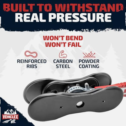 Vehiclex Brake Caliper Compression Tool, Standard + Extended Plates | Brake Pad Spreader, Steel Plates with Reinforced Ribs, Captive Bolts, For Single, Dual and Quad Piston Calipers - size: Extended plates