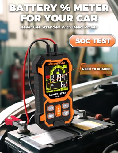 Car Battery Tester, 12V/24V Automotive Battery Diagnostic Tool, 50-2000 CCA Load Capacity, Digital Battery Analyzer & Voltage Meter for Car Truck Motor SUV Boar ATV RV
