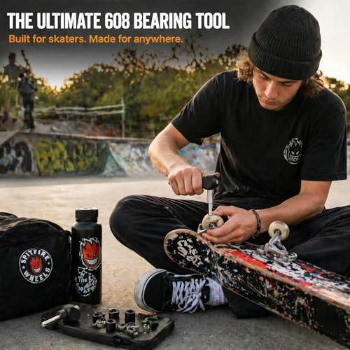 Hicarer Skate Bearing Press Tool Portable 8mm 608 Bearing Installer Remover for Inline Roller Skate, Skateboard, Longboard & Kick Scooter Wheel Replacement