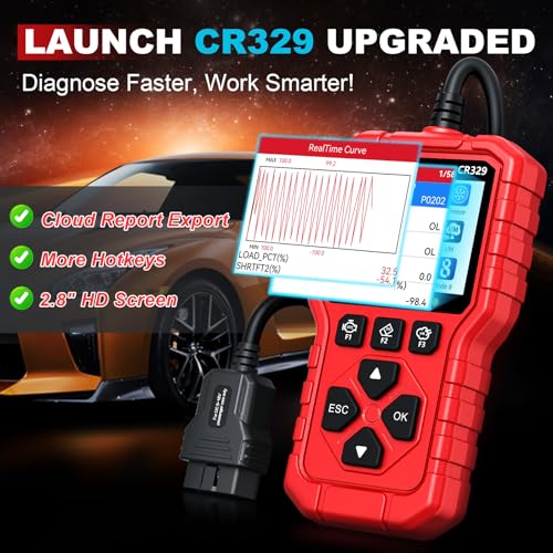 LAUNCH CR329 OBD2 Scanner Diagnostic Tool, Universal Car Check Engine Light Code Reader Read Clear Error Codes, OBDII Auto Scan Tool Live Data Battery Test Engine Analyzer for 1996-2026 All Vehicles