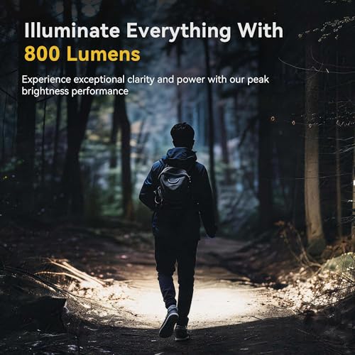 Yzoni R3 EDC Flashlight Rechargeable, Pocket Clip On Flashlight, Mini Magnetic Flashlight with 800LM Spotlight & 600LM Floodlight, USB-C Small Flashlight for Inspection, Repair, Camping & Emergency