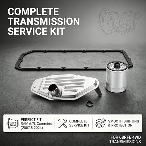 68RFE Transmission Filter and Gasket Kit DF-211 for 2007.5-2024 Ram 2500 3500 4WD 4x4-6.7L Cummins Diesel Fluid Change Service Set - Replaces 5013470AC, WL10394, 05013470AC