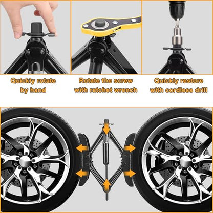 Lezcufer Camper Wheel Chock Stabilizer 2 Sets for RV Travel Trailer Heavy Duty X-Shaped RV Stabilizer Wheel Chock Anti-Move Tire Wheel Chock