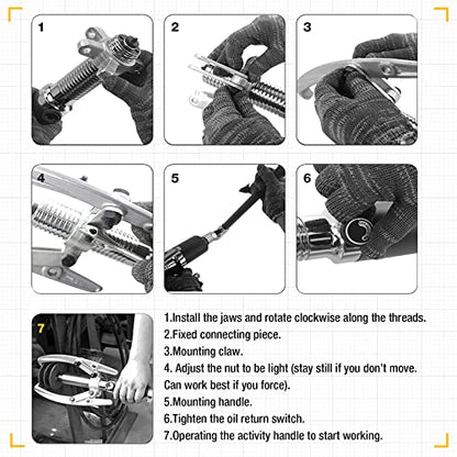 Hydraulic Gear Puller, 5 Ton Hydraulic Puller Kit Bearing Puller with Case 2 or 3 Jaws Bearing Hub Separator Hydraulic Puller Separator Tool for Pulling Hubs, Bearings, Gears, ZYL-5 - size: 5 Ton