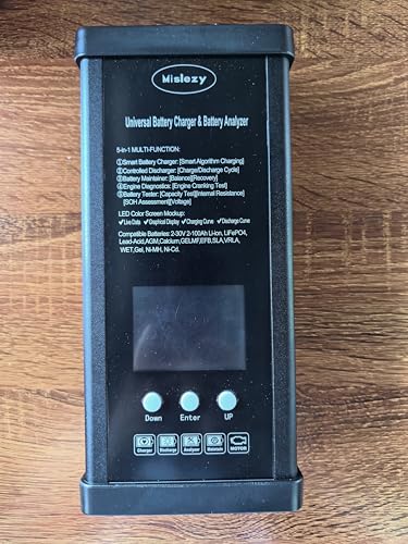 2V-30V 1A-10A Battery Charger, Maintainer & Tester, 5-in-1 Starting System Analyzer with Digital Display, Desulfator Pulse Repair for Car Truck Marine RV Lawn Mower, AGM/Gel/LiFePO4/Deep Cycle