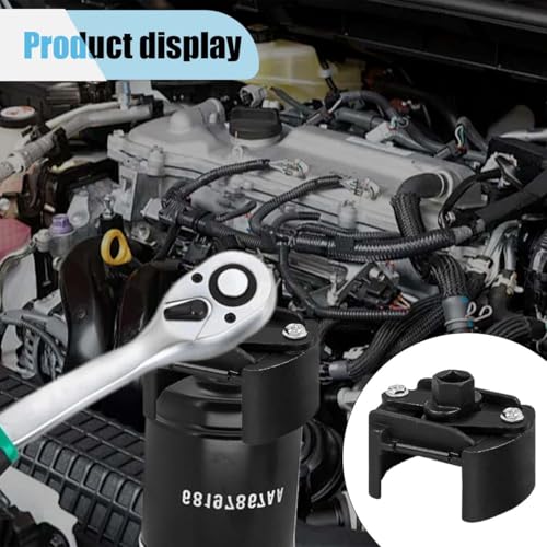 Oil Filter Wrench, Adjustable 2 Jaws Oil Filter Removal Tool with 1/2'' Drive, Cap Style Socket Wrench Tool Set for 2.36''/60mm-3.15''/80mm Range, Universal Car Accessories Fits Most Fuel Filters