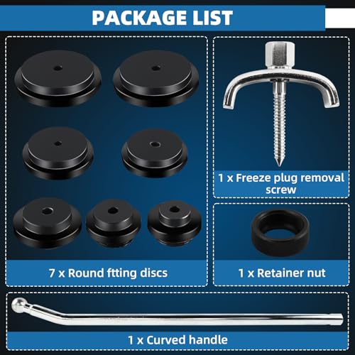 FreeTec Frost Plug Installer Remover Tool Set | remove and install frost plugs plugs from 1.36 inch to 2.34 inch with Storage Case Easy to Operate