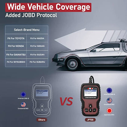 ANCEL JP700 JOBD OBD2 Japanese Car Scanner, JDM Automotive Code Reader Check Engine Light OBDII Diagnostic Scan Tool Fits for Toyota Nissan Honda Mazda Subaru Vehicle Diagnosis