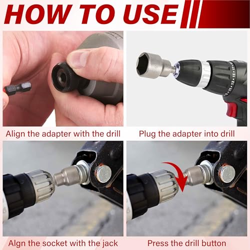 RV Scissor Jack Socket, Magnetic RV Jack Socket Drill Adapter for 3/4 Inch (19mm) Hex Drive Compatible with 1/4 Inch Quick-Connect Shank, Stabilizer Tool for RVs, Travel Trailers & Trucks - size: 1 PCS