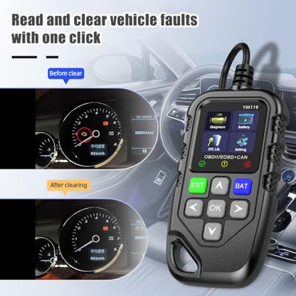 OBD2 Scanner Car Code Reader for Chevrolet Corvette C6 C7 C8, Engine Fault Diagnostic Tool with Battery Test Check Engine Light Scan Tool Read & Clear Fault Codes
