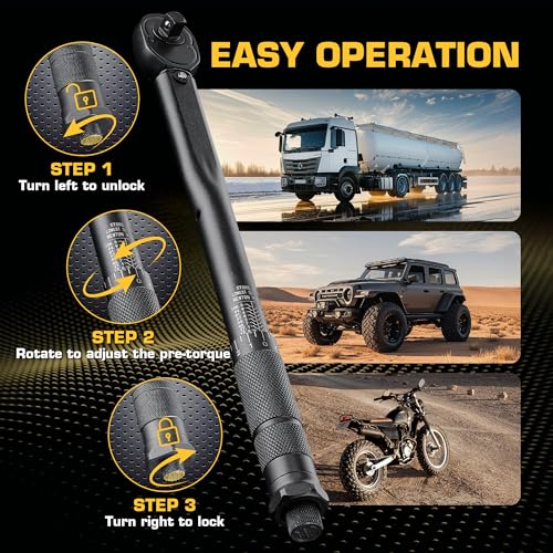 1/2 Torque Wrench, Torque Wrench 1/2 Drive, 25-250 Ft-Lb Dual-Direction Click Torque Wrench with 72-Tooth Reversible Ratchet, ±3% Precision, Dual Scale (Ft-Lb/Nm) for Car, Truck, Motorcycle Repair - size: 1/2" 25-250FT-LB