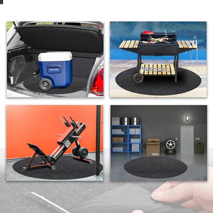 9X9 Ft Heavy Duty Oil Spill Mat, Absorbent Oil Pad, Premium Maintenance Mats, Protective Flooring for Under Cars (Black, 90 x 90 Inch) - size: 7'7" (Round)