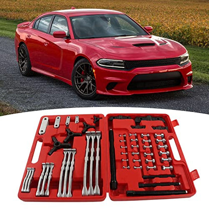 72pcs Professional Gear Hub Puller Bearing Separator Set Universal Auto Repair Tool Kit for Removal of Gears Hubs Bearings Pulleys Sprockets Made of CRV Material with Plastic