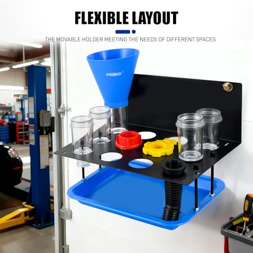 Engine Oil Funnel Kit, Oil Change Funnel Kit for Most Vehicle | Spill-free Hand-free, Metal Storage Shelf, Fast & Easy Oil Change, with Toyota, GM, Honda, Subaru, Ford, Jeep and European